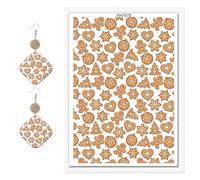 Autocollant de transfert de Noël en argile, papier de transfert pour boucles d'oreilles, pendentifs, bijoux, accessoires pour cheveux, décoration