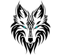 Autocollant de transfert motif loup tribal celtique viking pour voiture, moto, ordinateur portable, réfrigérateur, mur, porte, poubelle, bagage
