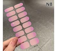 Autocollant De Vernis À Ongles En Gel Semi-Durci,Crème D'extension Longue Durée,Décalcomanie À Ongles,Couverture Complète,Document Nickel É,Curseur Durci,16 Pièces Par Feuille - Type N8