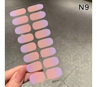 Autocollant De Vernis À Ongles En Gel Semi-Durci,Crème D'extension Longue Durée,Décalcomanie À Ongles,Couverture Complète,Document Nickel É,Curseur Durci,16 Pièces Par Feuille - Type N9