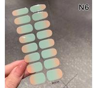 Autocollant De Vernis À Ongles En Gel Semi-Durci,Crème D'extension Longue Durée,Décalcomanie À Ongles,Couverture Complète,Document Nickel É,Curseur Durci,16 Pièces Par Feuille - Type N6