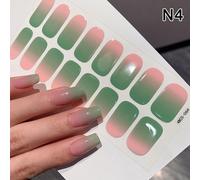 Autocollant De Vernis À Ongles En Gel Semi-Durci,Crème D'extension Longue Durée,Décalcomanie À Ongles,Couverture Complète,Document Nickel É,Curseur Durci,16 Pièces Par Feuille - Type N4