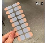 Autocollant De Vernis À Ongles En Gel Semi-Durci,Crème D'extension Longue Durée,Décalcomanie À Ongles,Couverture Complète,Document Nickel É,Curseur Durci,16 Pièces Par Feuille - Type N10
