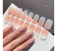 Autocollant De Vernis À Ongles En Gel Semi-Durci,Crème D'extension Longue Durée,Décalcomanie À Ongles,Couverture Complète,Document Nickel É,Curseur Durci,16 Pièces Par Feuille - Type N5