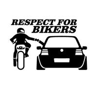 Autocollant De Voiture, 2 Pièces/Ensemble Respect pour Les Motards Drôle Carrosserie Pare-Chocs Vinyle Décor Autocollant Autocollant Noir