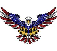 Autocollant de voiture 30,5 cm avec drapeau américain d'aigle américain, autocollant 3D pour voiture, convient pour fenêtre de voiture, réfrigérateur, surface lisse
