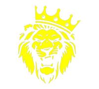 Autocollant de Voiture avec Couronne de Lion - «Tous Les Rois ne Portent Pas de Couronne» en Vinyle for fenêtre et Pare-Chocs(Yellow,40X32CM)