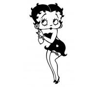 Autocollant de voiture Betty Boop - Noir - 1 pièce