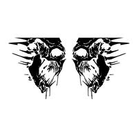 Autocollant De Voiture De Crâne,iSpchen 2pcs Autocollant Voiture Capot Halloween Autocollants Tête De Mort CrâNe Stickers Voiture Tuning Car Stickers Autocollants en Vinyle Imperméable 30 * 32cm