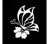 Autocollant de Voiture de Fleur de Papillon Autocollants de Voiture Réfléchissants Étanche Autocollant en Vinyle Auto-adhésifs Décoration Papillon Stickers pour Voiture Moto Ordinateur Portable