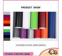 Autocollant de voiture - DILWE - 3D - Fibre de carbone - PVC - Étanche - Noir