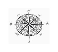 Autocollant de voiture DILWE - Boussole découpable PVC 20x20cm - Blanc