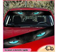 Autocollant de voiture - DILWE - Yeux bleus - PVC - Caoutchouc noir - 21x5 cm