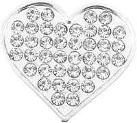 Autocollant de Voiture Emblème 3D en Forme de Coeur Ton Strass Argent