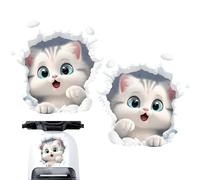 Autocollant de voiture en forme de chat, effet 3D amovible, décoration mignonne | Autocollants amusants en forme d'animal pour voiture, voiture, extérieur, fenêtre, mur, verre, miroir, maison