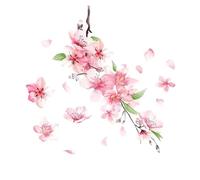 Autocollant de Voiture en Forme de Fleur de Cerisier - Floral réfléchissant, Design adhésif imperméable, Rayures décoratives, Embellissement élégant de Motif de pétales Roses, Mise à Niveau