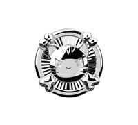 Autocollant de Voiture en métal représentant Un Chat Mignon, os d'animal, Badge Rond en Bronze représentant Un Tigre de Dessin animé for Automobile, Camion et Moto(Silver)