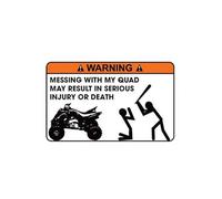 Autocollant de Voiture en PVC, 12,2 cm x 8 cm, drôle manquant avec Mon Quad, Peut entraîner des blessures Graves ou la Mort(2PCS)