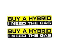 Autocollant de Voiture en PVC, 18x3,9 cm, Achetez Un Hybride, J'Ai Besoin du gaz, personnalité(2PCS)