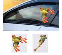 Autocollant De Voiture En Vinyle Coloré, 16cm X 13cm, Belle Grenouille 3d, Accessoires Automobiles Et Motos