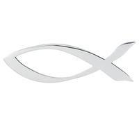Autocollant de voiture Fish Ichthys (poisson) - Effet 3D - Environ 8 x 2,5 cm - Symbole de Noël - Résistant aux intempéries et à la lumière - Qualité