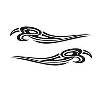 Autocollant De Voiture Flamme,iSpchen 2pcs Autocollant De Capot De Voiture Stickers Auto-Adhésif Autocollants Universel Autocollant De Décoration De Voiture 70 X 15cm Noir