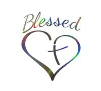 Autocollant de Voiture Lettre Cœur Blessed Calcomanía Foi Espérance pour Fenêtre de Voiture Pare-Chocs