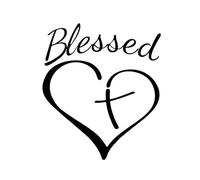 Autocollant de Voiture Lettre Cœur Blessed Calcomanía Foi Espérance pour Fenêtre de Voiture Pare-Chocs