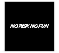 Autocollant de voiture «No Risk No Fun» en vinyle, décoration murale, pare-chocs, moto, ordinateur portable(White,22X3cm)