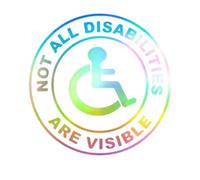 Autocollant de voiture « Not All Disabilities Are Visible » - Noir, blanc, multicolore - Autocollant en vinyle de sensibilisation au handicap pour voitures, ordinateurs portables et fenêtres