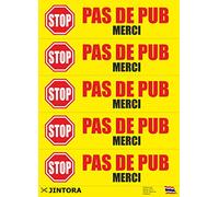 Autocollant de voiture - PAS DE PUB - 1x5 pièces - jaune - 70x20 mm sticker laptop voiture moto boite aux a lettre stop pub anti - JDM/Die cut - Voiture/vitre/ordinateur portable/fenêtre-