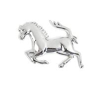 Autocollant de Voiture pour Ferrari SF90 F8 812 458 456 296 430 F12 Garde-Boue Fenêtre Pare-Chocs Corps Badge Emblème 3D Métal Course Cheval Accessoires,Left-Silver