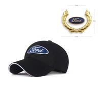 Autocollant de voiture pour Ford 6.3x5cm Avec 1 Casquette de Baseball Chapeau brodé Ford Noir