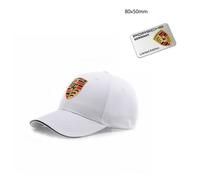 Autocollant de voiture pour Porsche 80x50mm Argent Avec 1 Casquette de Baseball Chapeau brodé Porsche Blanc