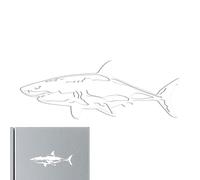 Autocollant de voiture requin blanc | Autocollant mural en forme d'animal de dessin animé, résistant à la pluie, tasse blanche isolante, tasse à café, autocollant pour pare-chocs