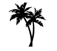 Autocollant De Voiture Tropicale Palmier 16x13.4cm, Décor De Pare-chocs Artistique, Accessoires Extérieurs De Motos Automobiles, Décalcomanies En Vinyle 2 pièces