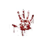Autocollant de Voiture Zombie, Empreinte de Main sanglante, Biohazard, Autocollant drôle en PVC, 12,2 x 15 cm(2PCS)