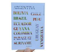 Autocollant de voyage avec nom de pays au design du drapeau national pour scrapbooking, journaux, ordinateur portable, différentes régions (Amérique du Sud, anglais)
