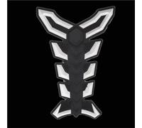 Autocollant décalcomanie Protecteur De Réservoir En Caoutchouc 3D Universel Pour Moto, Autocollant Pour, Motif Arête Poisson, Accessoires(White)