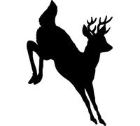 Autocollant Décoratif brocard chevreuil n°444 Noir Mat, Style Cartoon 15 cm