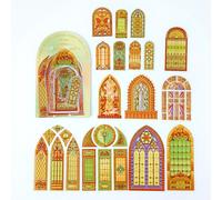 Autocollant Décoratif En Forme D'animal De Compagnie, Étiquette Scrapbooking, Série Verre Rêve, Fenêtre Fleur, Art, Pour Journal Intime, Planificateur, 15 Pièces