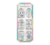 Autocollant décoratif en PVC pour fenêtre vitrail en relief pour journal intime, couverture de téléphone, décoration de chambre d'enfant, décoration de fenêtre