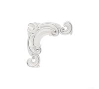 Autocollant décoratif en PVC pour portes et armoires 4 accents floraux de style rétro (blanc avec argent)