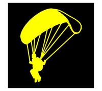 Autocollant décoratif en vinyle imperméable for voiture, représentant un courageux et excitant parachutisme. Personnalisez votre vitre, pare-chocs ou pare-brise.(Yellow,15x12.5cm)