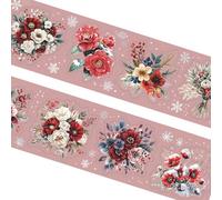 Autocollant décoratif imperméable en PET sur le thème des fleurs d'hiver pour scrapbooking, ordinateur portable, couverture de téléphone, ordinateur portable