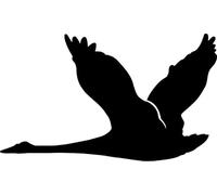 Autocollant Décoratif Oie en vol n° 410 Noir Mat, Style Cartoon 15 cm