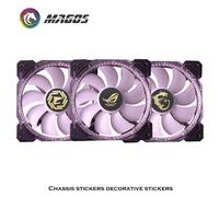 Autocollant décoratif pour ventilateur de refroidissement d'ordinateur, 12CM, PC Gamer MOD Toy MSI ROG AORUS, pâte de Logo noir, 3 pièces/lot MSI