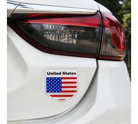 Autocollant décoratif pour voiture en forme de demi-cercle avec motif du drapeau des Etats-Unis d'Amérique