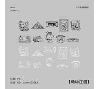 Autocollant Décoratif Secret Garden Noir Et Blanc, Étiquette Autocollante Pour Scrapbooking, Papeterie Pour Journal Intime, Album, 20 Pièces/Paquet