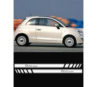 Autocollant Décoration Bande latérale pour Fiat Abarth 500 595 (Blanc)